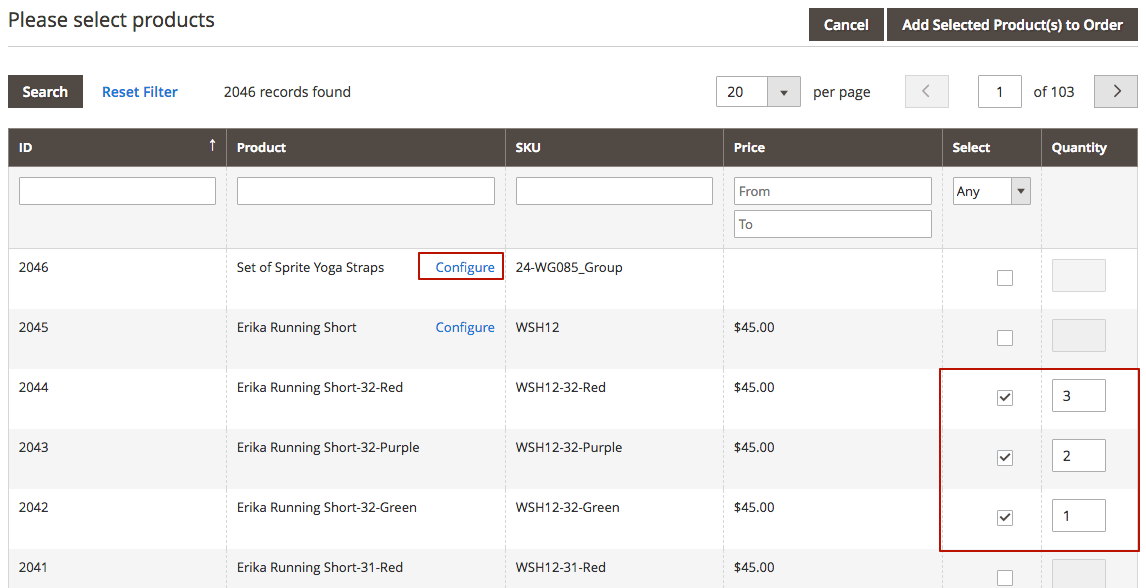 Magento 2 Order Management Order Modification Items